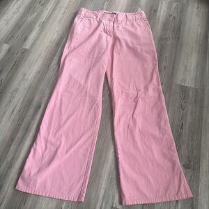 Vineyard Vines Wide Leg Pink 100% Cotton Chino Casual  Pants  Size 6